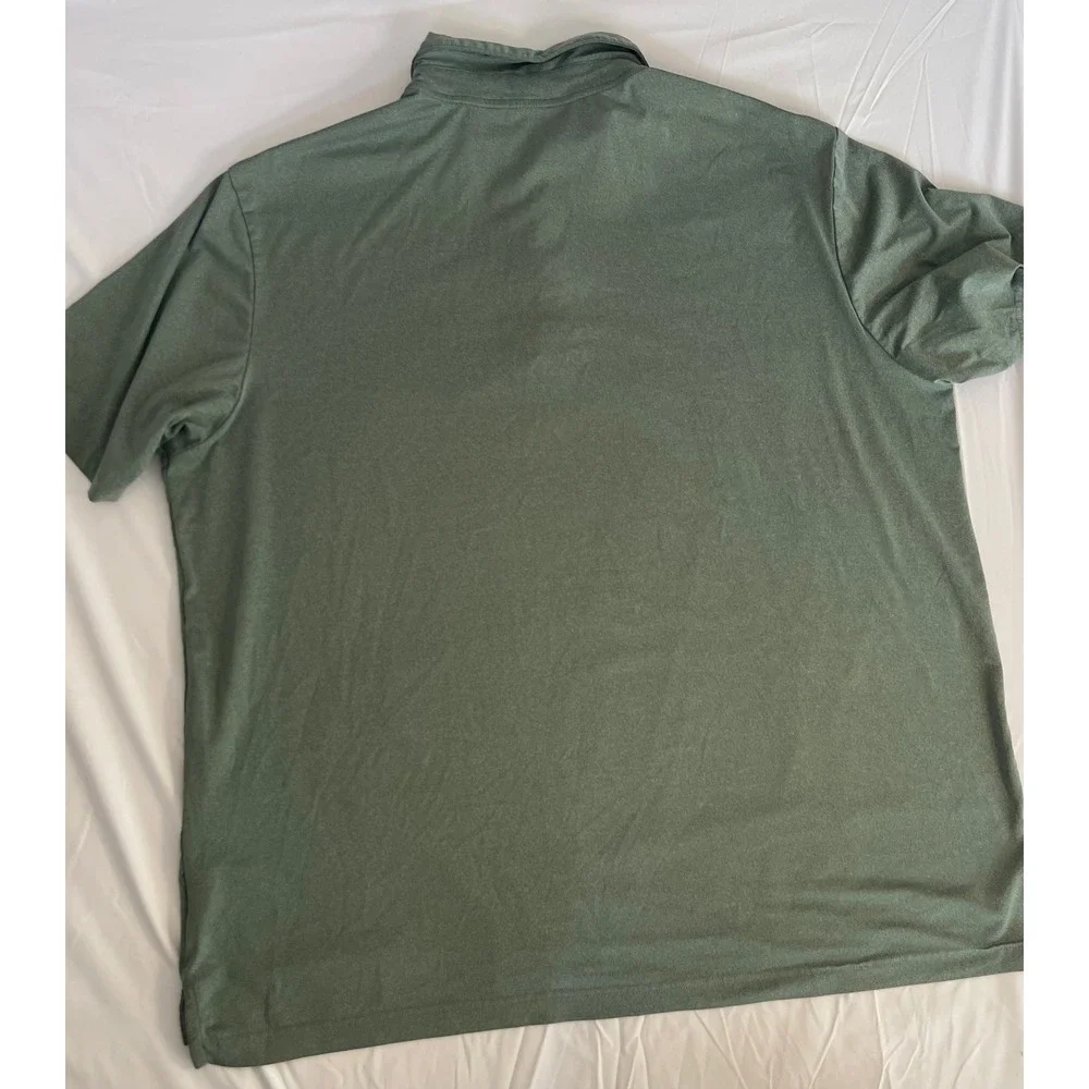 Adidas‎ Performance Mens 2XL Olive Green Heathered Short Sleeve Golf Polo Shirt